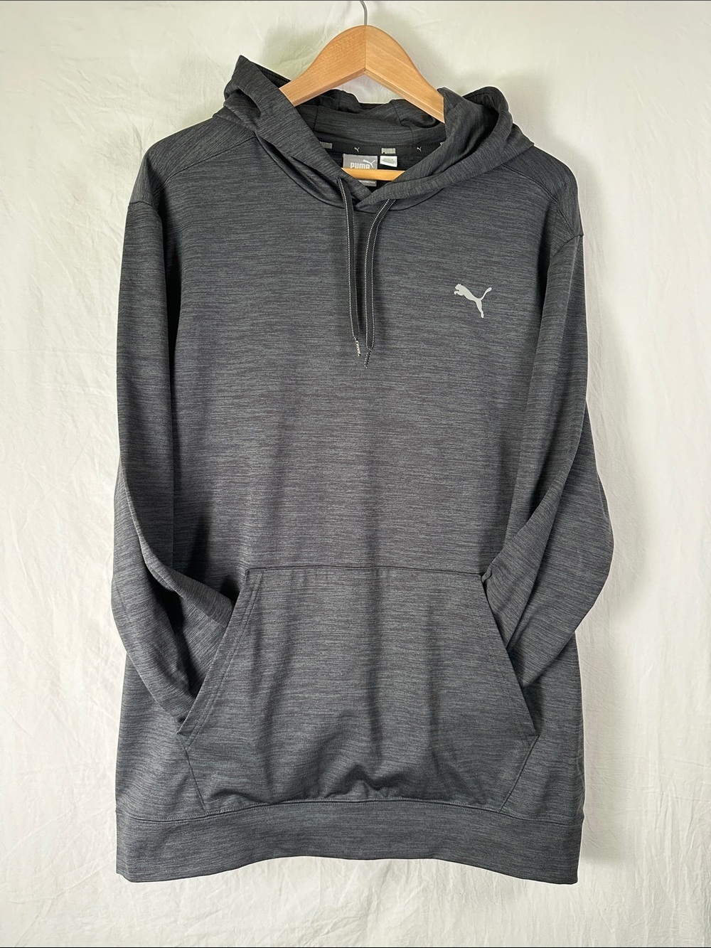 Puma Men's Heather Charcoal Hooded Pullover